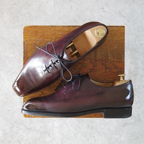 極美品★(仏)ベルルッティ SIZE 7【現行定価25万円以上★アレッサンドロ/ALESSANDRO】ヴェネチアレザー/ホールカット/赤茶/Berluti★g375