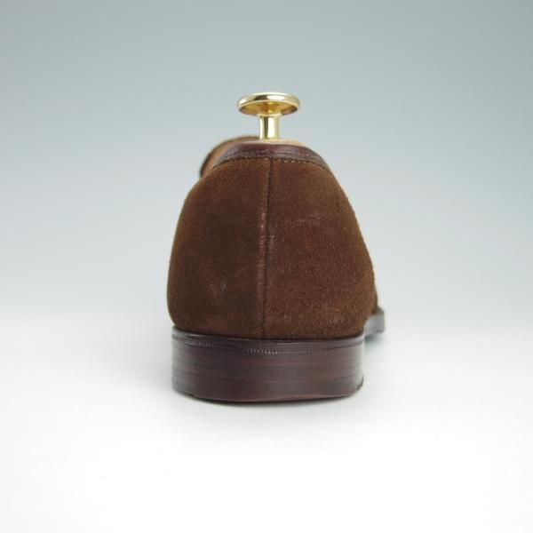 極上★クロケット&ジョーンズ 7.5E【定価￥85,320-★鹿革/DEERSKIN/375ラスト】SANDFORD/コインローファー/TABACCO/Crockett&Jones★g377