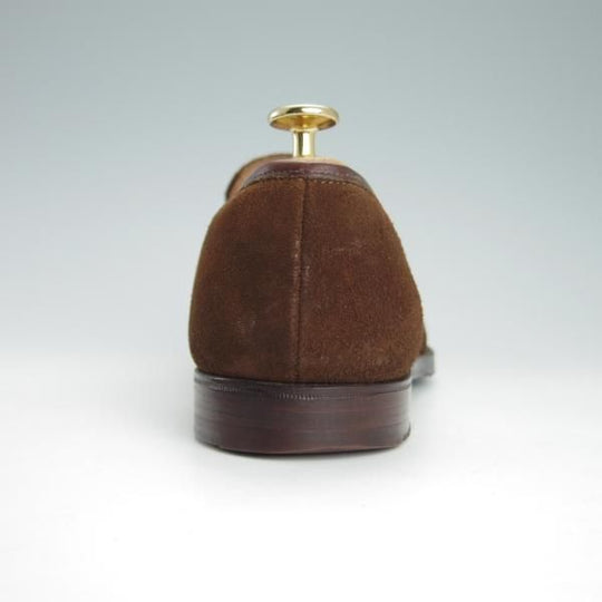 極上★クロケット&ジョーンズ 7.5E【定価￥85,320-★鹿革/DEERSKIN/375ラスト】SANDFORD/コインローファー/TABACCO/Crockett&Jones★g377