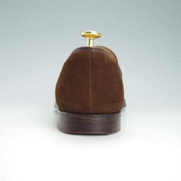 極上★クロケット&ジョーンズ 7.5E【定価￥85,320-★鹿革/DEERSKIN/375ラスト】SANDFORD/コインローファー/TABACCO/Crockett&Jones★g377