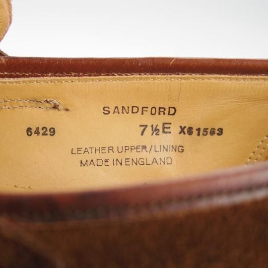 極上★クロケット&ジョーンズ 7.5E【定価￥85,320-★鹿革/DEERSKIN/375ラスト】SANDFORD/コインローファー/TABACCO/Crockett&Jones★g377