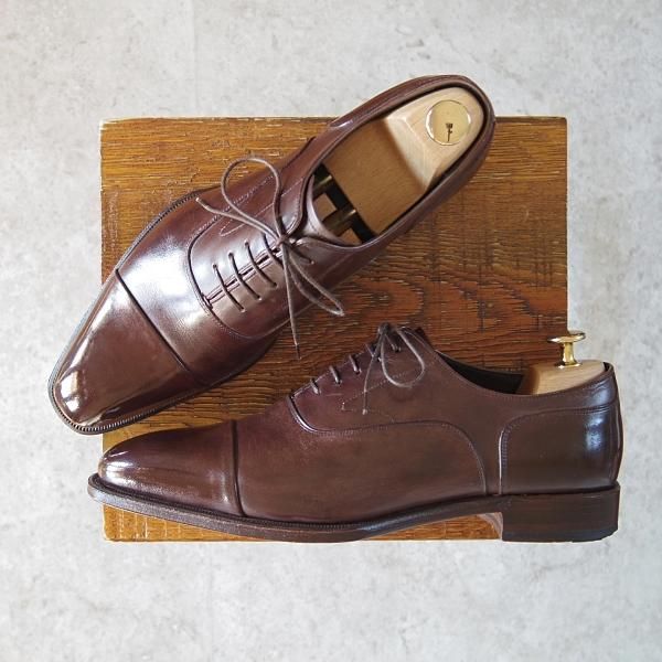 美品★シェットランドフォックス SIZE 6.5【定価￥47,300-★レディング/073F】ストレートチップ/カーフ/濃茶/メンズ/Shetlandfox★g380