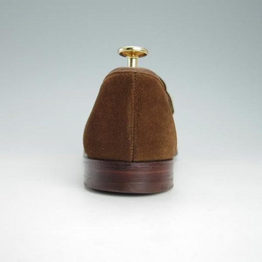 美品★クロケット&ジョーンズ 6.5E【定価￥74,800-★RICHMOND/314ラスト】コインローファー/スエード/SNUFF/茶/Crockett&Jones★g381