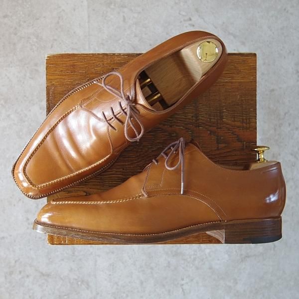 極上★(伊)BONORA/ボノーラ 9E【ハンドソーンウェルテッド製法★九分仕立て/旧ボノーラ】Uチップ/カーフ/薄茶/メンズ★g387