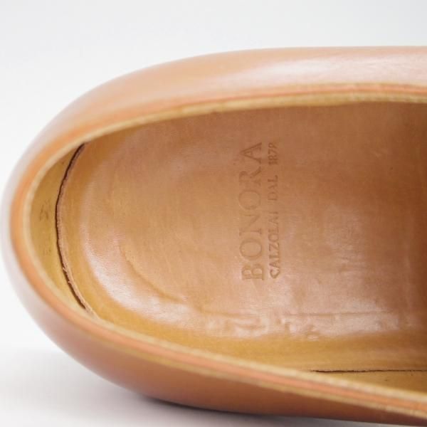 極上★(伊)BONORA/ボノーラ 9E【ハンドソーンウェルテッド製法★九分仕立て/旧ボノーラ】Uチップ/カーフ/薄茶/メンズ★g387