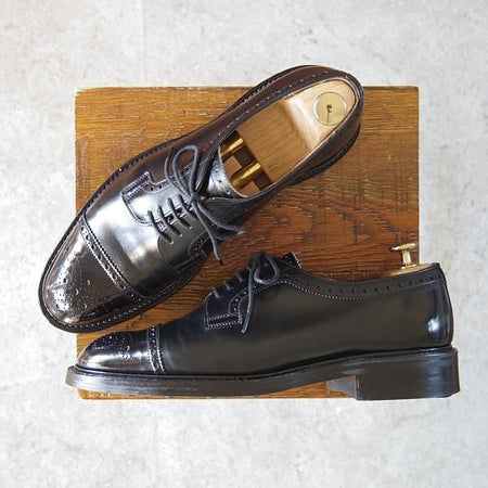 極美品★(英)チーニー 6E【定価￥68,200-★ダイナイトソール仕様/LOATLAND】125ラスト/セミブローグ/カーフ/黒/メンズ/CHEANEY★g388