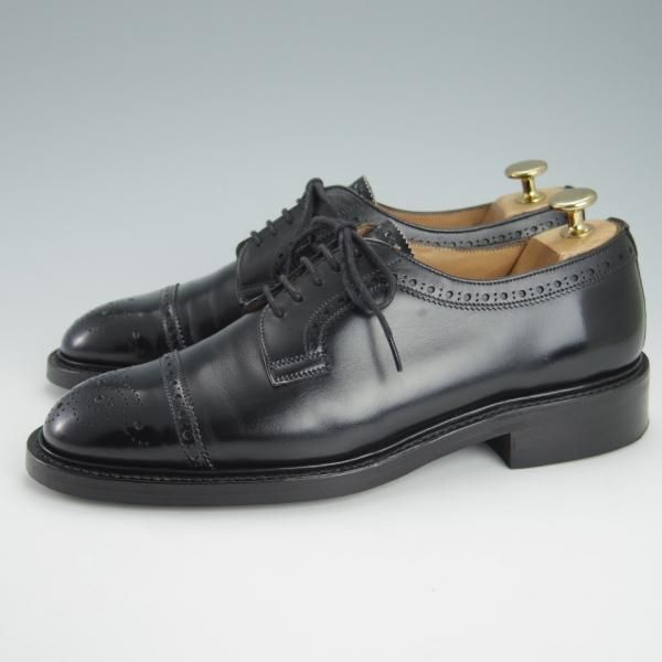 極美品★(英)チーニー 6E【定価￥68,200-★ダイナイトソール仕様/LOATLAND】125ラスト/セミブローグ/カーフ/黒/メンズ/CHEANEY★g388