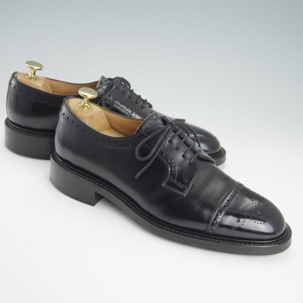 極美品★(英)チーニー 6E【定価￥68,200-★ダイナイトソール仕様/LOATLAND】125ラスト/セミブローグ/カーフ/黒/メンズ/CHEANEY★g388