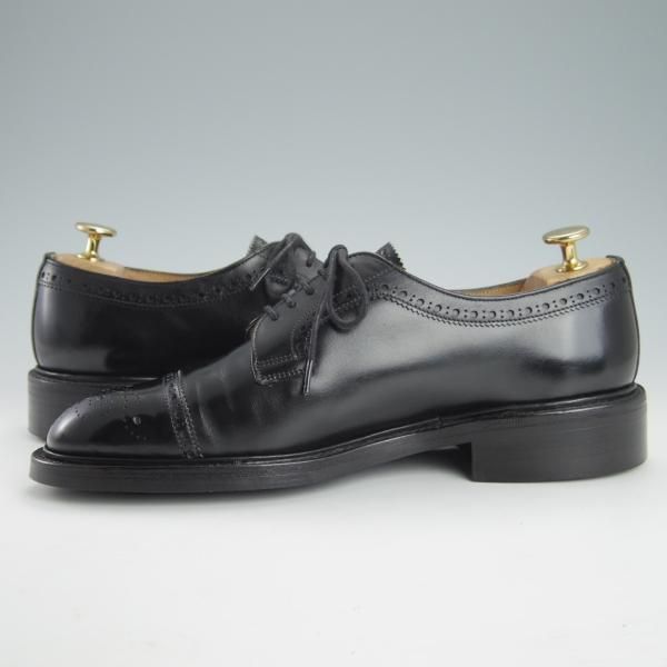 極美品★(英)チーニー 6E【定価￥68,200-★ダイナイトソール仕様/LOATLAND】125ラスト/セミブローグ/カーフ/黒/メンズ/CHEANEY★g388