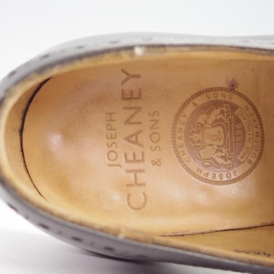 極美品★(英)チーニー 6E【定価￥68,200-★ダイナイトソール仕様/LOATLAND】125ラスト/セミブローグ/カーフ/黒/メンズ/CHEANEY★g388