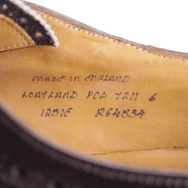 極美品★(英)チーニー 6E【定価￥68,200-★ダイナイトソール仕様/LOATLAND】125ラスト/セミブローグ/カーフ/黒/メンズ/CHEANEY★g388