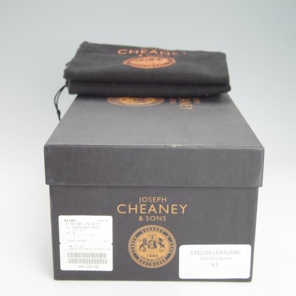 極美品★(英)チーニー 6E【定価￥68,200-★ダイナイトソール仕様/LOATLAND】125ラスト/セミブローグ/カーフ/黒/メンズ/CHEANEY★g388