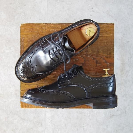 美品★トリッカーズ(レディース) SIZE 5【バートン同系モデル★L6518/カントリーシューズ】フルブローグ/短靴/黒/Tricker's★g394