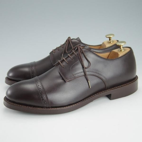 新品★(浅草)WHEEL ROBE/ウィールローブ 9D【定価￥58,000-★靴縁別注/(独)ワインハイマー社のボックスカーフ仕様】15077/濃茶★g402