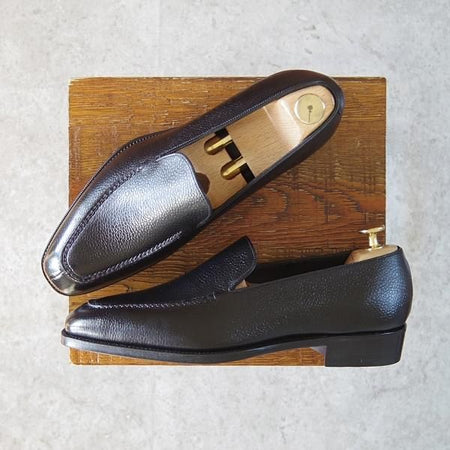 新品★(英)ガジアーノ&ガーリング 6E【定価￥237,600-★スキンステッチ仕様/Cannes】KN14ラスト/ローファー/黒/GAZIANO&GIRLING★g403