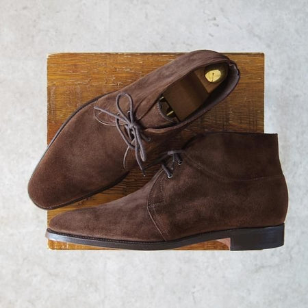 未使用★ジョンロブ 6E【同系モデル定価￥264,000-★ROMSEY2/ロムゼイ2】8000ラスト/チャッカブーツ/スエード/濃茶/JOHN LOBB★g405