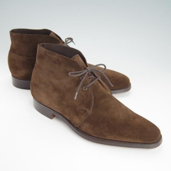 未使用★ジョンロブ 6E【同系モデル定価￥264,000-★ROMSEY2/ロムゼイ2】8000ラスト/チャッカブーツ/スエード/濃茶/JOHN LOBB★g405