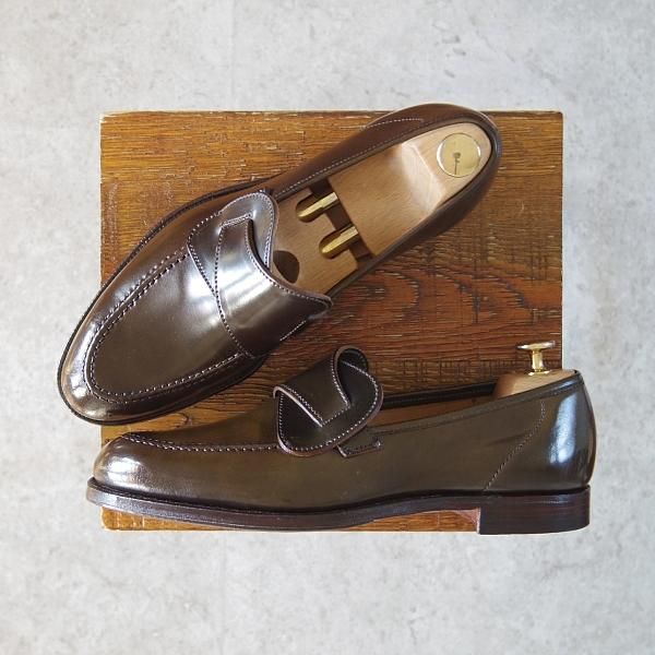 未使用★クロケット&ジョーンズ 6.5E【コードバン仕様★茶/ダークブラウン】375ラスト/SELBY2/バタフライローファー/Crockett&Jones★g406