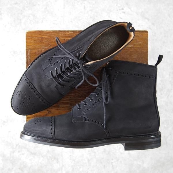 ほぼ試着程度★クロケット&ジョーンズ UK7/US7.5D【貴重★ブラックフリース別注/CONISTON BOOT】コニストン/黒/Crockett&Jones★g409