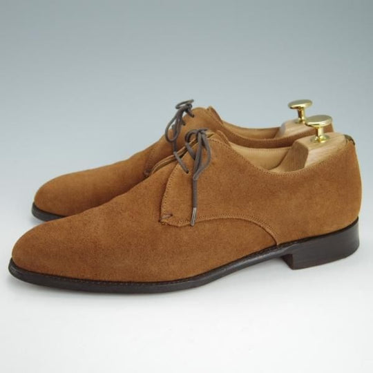 極上★(英)チーニー 7.5E【貴重★(英)ポールスミス別注/125ラスト】プレーントゥ/Vフロント/スエード/茶/メンズ/CHEANEY★g413