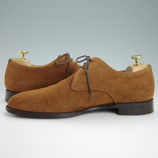 極上★(英)チーニー 7.5E【貴重★(英)ポールスミス別注/125ラスト】プレーントゥ/Vフロント/スエード/茶/メンズ/CHEANEY★g413