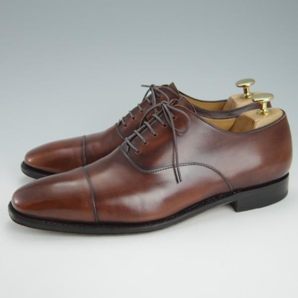 極上★(伊)サルヴァトーレ・フェラガモ 7.5EE【最上級★TRAMEZZAライン/トラメッザ】ストレートチップ/茶/Salvatore Ferragamo★g414