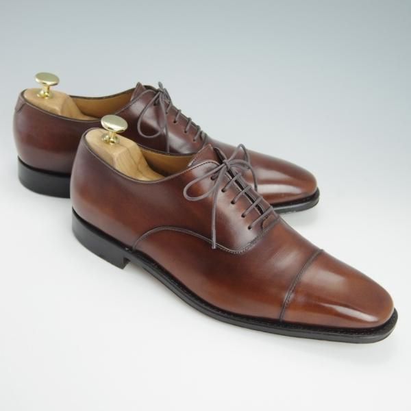 極上★(伊)サルヴァトーレ・フェラガモ 7.5EE【最上級★TRAMEZZAライン/トラメッザ】ストレートチップ/茶/Salvatore Ferragamo★g414