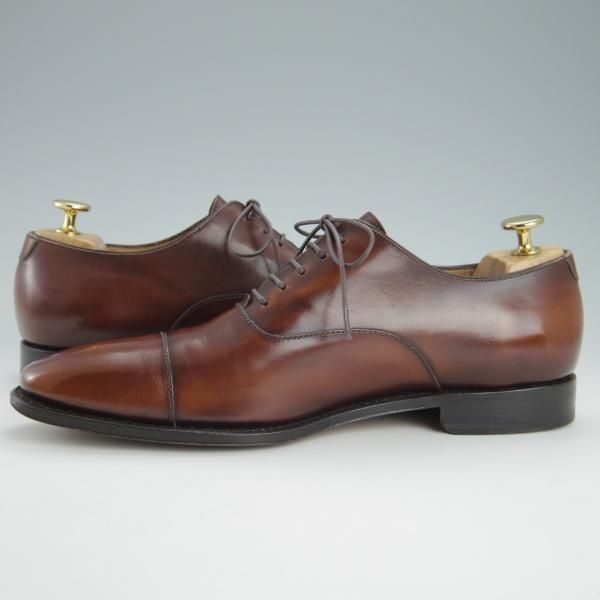 極上★(伊)サルヴァトーレ・フェラガモ 7.5EE【最上級★TRAMEZZAライン/トラメッザ】ストレートチップ/茶/Salvatore Ferragamo★g414