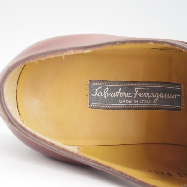 極上★(伊)サルヴァトーレ・フェラガモ 7.5EE【最上級★TRAMEZZAライン/トラメッザ】ストレートチップ/茶/Salvatore Ferragamo★g414