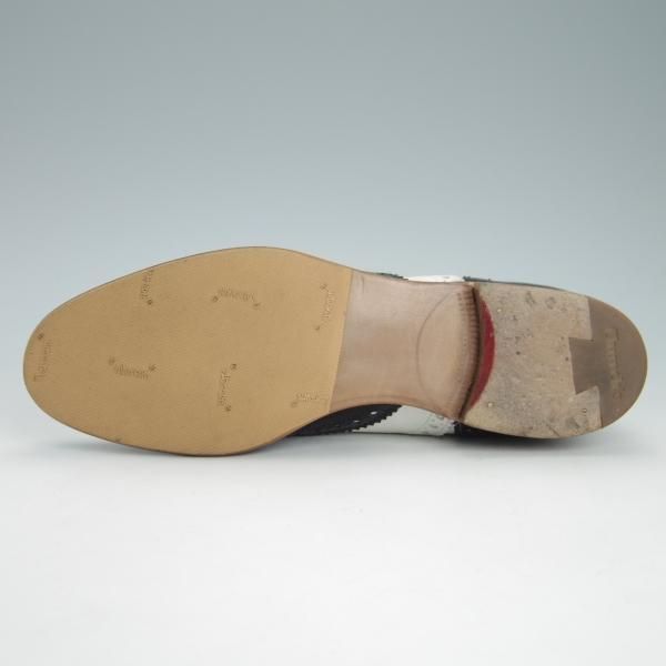 美品★チャーチ(レディース) SIZE 35.5【★バーウッド/BURWOOD 3W】フルブローグ/ウイングチップ/カーフ×パテント/白×黒/Church's★g415
