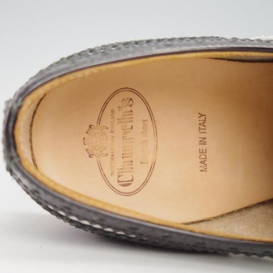 美品★チャーチ(レディース) SIZE 35.5【★バーウッド/BURWOOD 3W】フルブローグ/ウイングチップ/カーフ×パテント/白×黒/Church's★g415