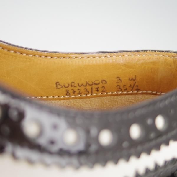 美品★チャーチ(レディース) SIZE 35.5【★バーウッド/BURWOOD 3W】フルブローグ/ウイングチップ/カーフ×パテント/白×黒/Church's★g415