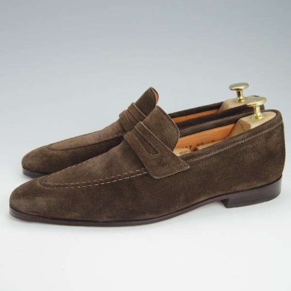 ★(伊)サントーニ SIZE 5【貴重★ビームスF別注/コインローファー】スリッポン/スエード/濃茶/メンズ/BEAMS/Santoni★g417