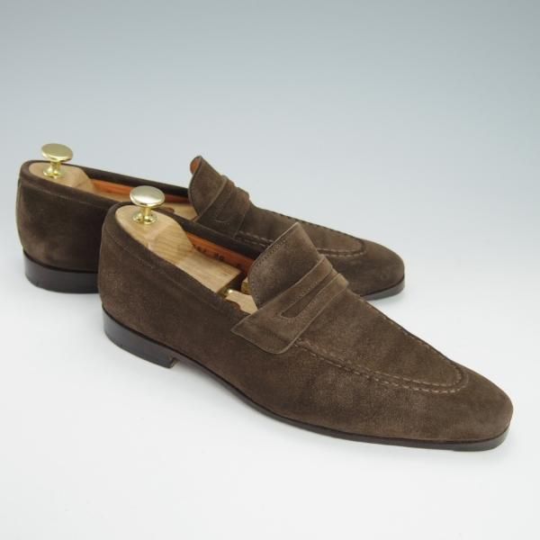★(伊)サントーニ SIZE 5【貴重★ビームスF別注/コインローファー】スリッポン/スエード/濃茶/メンズ/BEAMS/Santoni★g417