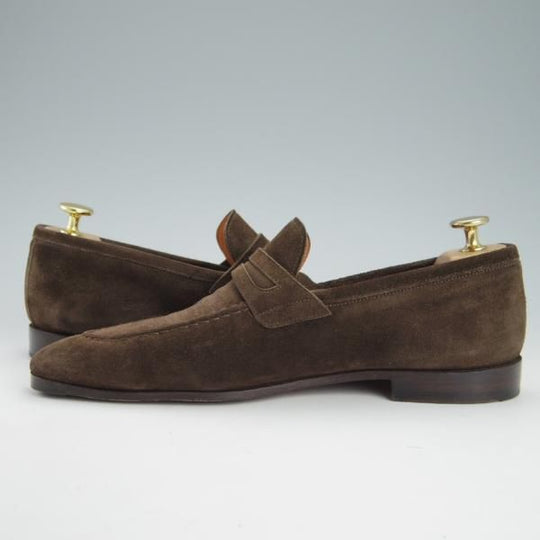 ★(伊)サントーニ SIZE 5【貴重★ビームスF別注/コインローファー】スリッポン/スエード/濃茶/メンズ/BEAMS/Santoni★g417