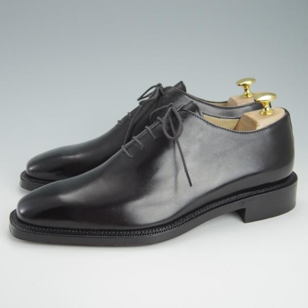 未使用★(伊)エルメネジルド・ゼニア SIZE 7【上級★ナポリクチュール/ブラックラピド製法】Napoli Couture/黒/Ermenegildo Zegna★g418