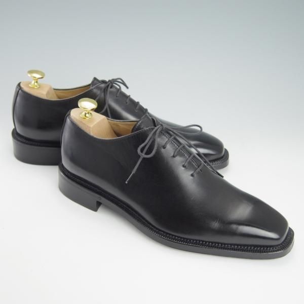 未使用★(伊)エルメネジルド・ゼニア SIZE 7【上級★ナポリクチュール/ブラックラピド製法】Napoli Couture/黒/Ermenegildo Zegna★g418