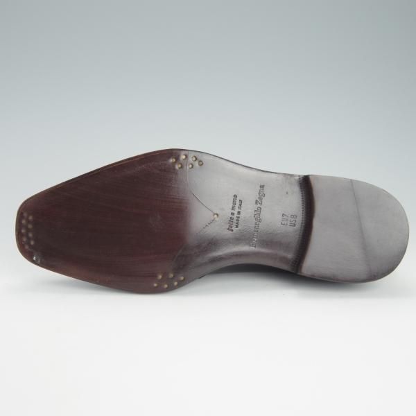 未使用★(伊)エルメネジルド・ゼニア SIZE 7【上級★ナポリクチュール/ブラックラピド製法】Napoli Couture/黒/Ermenegildo Zegna★g418