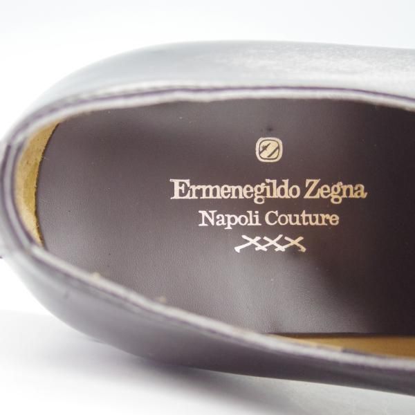 未使用★(伊)エルメネジルド・ゼニア SIZE 7【上級★ナポリクチュール/ブラックラピド製法】Napoli Couture/黒/Ermenegildo Zegna★g418