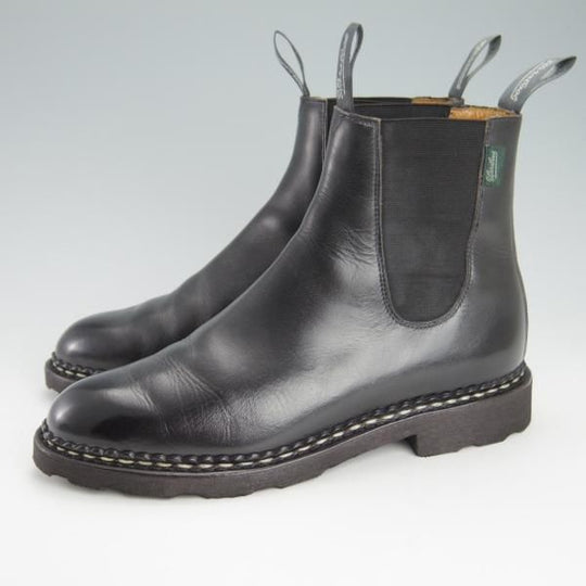 極美品★パラブーツ SIZE 5【定価￥80,300-★MANEGE/リスレザー】グリフソール/サイドゴアブーツ/NOIR/黒/メンズ/Paraboot★g421