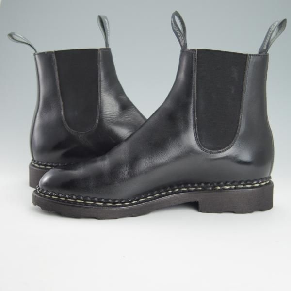 極美品★パラブーツ SIZE 5【定価￥80,300-★MANEGE/リスレザー】グリフソール/サイドゴアブーツ/NOIR/黒/メンズ/Paraboot★g421