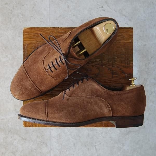 新品★(英)チーニー 7.5F【日本未入荷モデル★ARTHINGWORTH/130ラスト】ストレートチップ/スエード/茶/メンズ/CHEANEY★g436