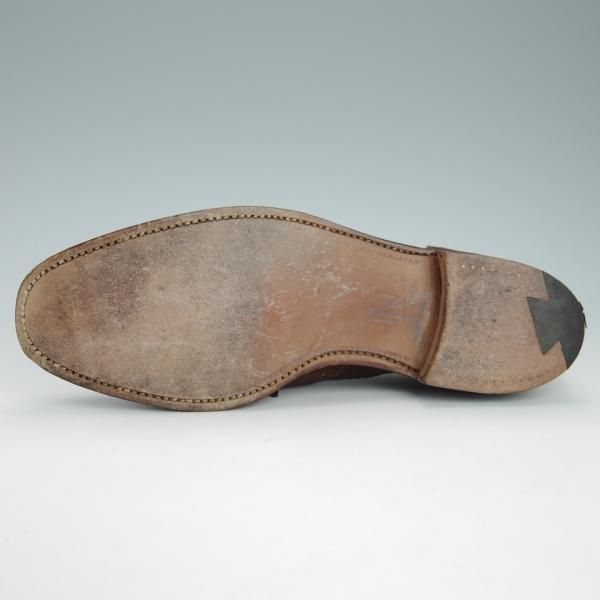 美品★クロケット&ジョーンズ 7E【貴重★(英)ニュー&リングウッド別注/New&Lingwood】フルブローグ/スエード/濃茶/Crockett&Jones★g439