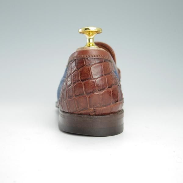 極上★(伊)アルティオリ SIZE 6【貴重★クロコ仕様/(伊)Battaglia別注】コインローファー/カーフ/コンビ/メンズ/ARTIOLI★g441