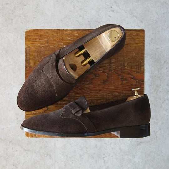 美品★POLPETTA/ポルペッタ SIZE 39.5【★ローファー/スエード】濃茶/メンズ★g442