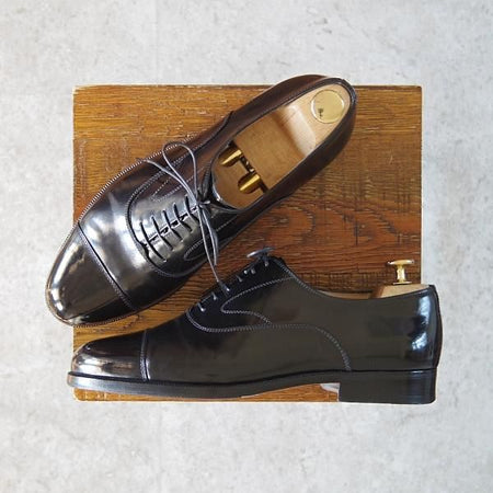 極上★(伊)サルヴァトーレ・フェラガモ 7EE【★ストレートチップ/カーフ】黒/メンズ/Salvatore Ferragamo★g443