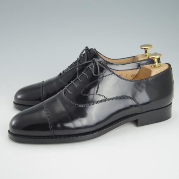 極上★(伊)サルヴァトーレ・フェラガモ 7EE【★ストレートチップ/カーフ】黒/メンズ/Salvatore Ferragamo★g443