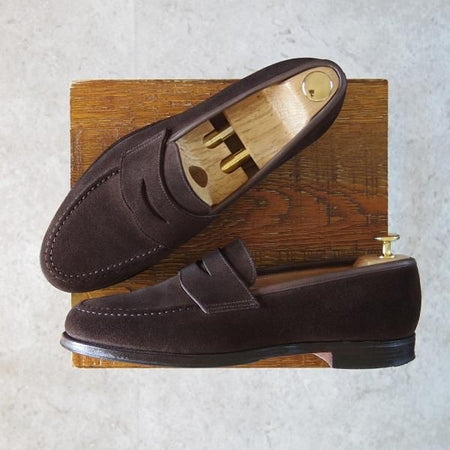 極上★クロケット&ジョーンズ 7.5E【定価￥74,800-★BOSTON 2/ボストン】376ラスト/コインローファー/濃茶/メンズ/Crockett&Jones★g455