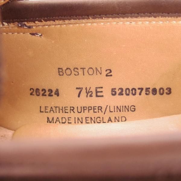 極上★クロケット&ジョーンズ 7.5E【定価￥74,800-★BOSTON 2/ボストン】376ラスト/コインローファー/濃茶/メンズ/Crockett&Jones★g455