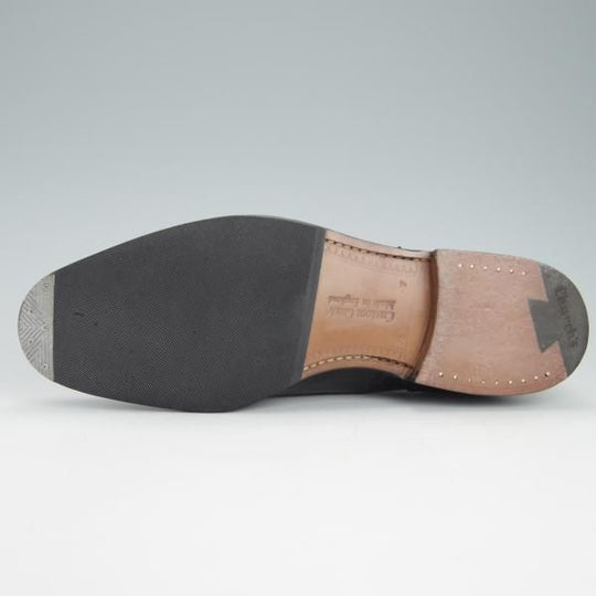 ほぼ試着程度★チャーチ 75F/UK7.5【定価￥124,300-★ディプロマット/DIPLOMAT】173ラスト/セミブローグ/黒/メンズ/Church's★g457